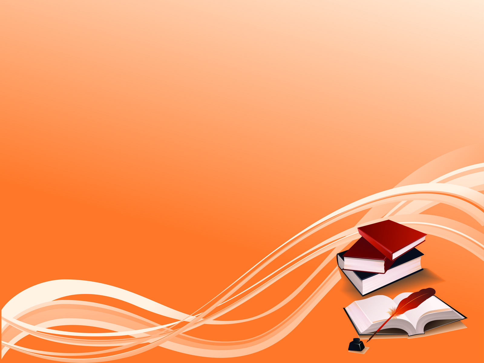 Books On Orange Bg