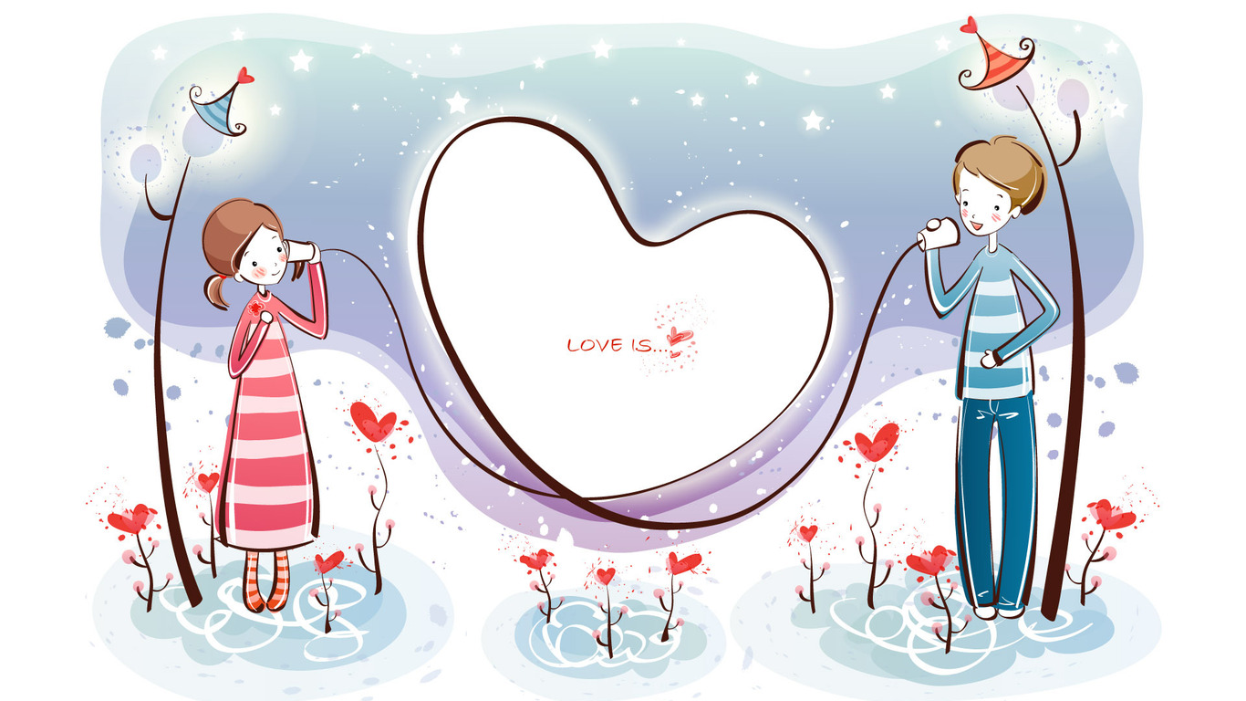 Girl and boy lovers PPT Backgrounds