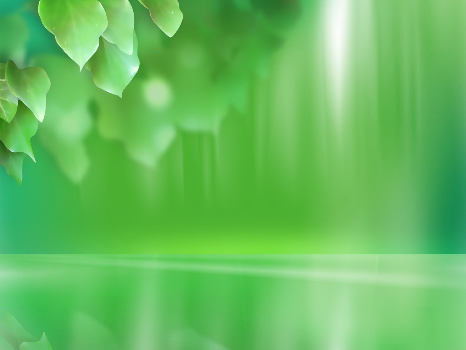 Green leaves PPT Backgrounds