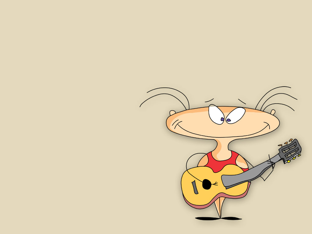 Masyanya with a guitar PPT Backgrounds