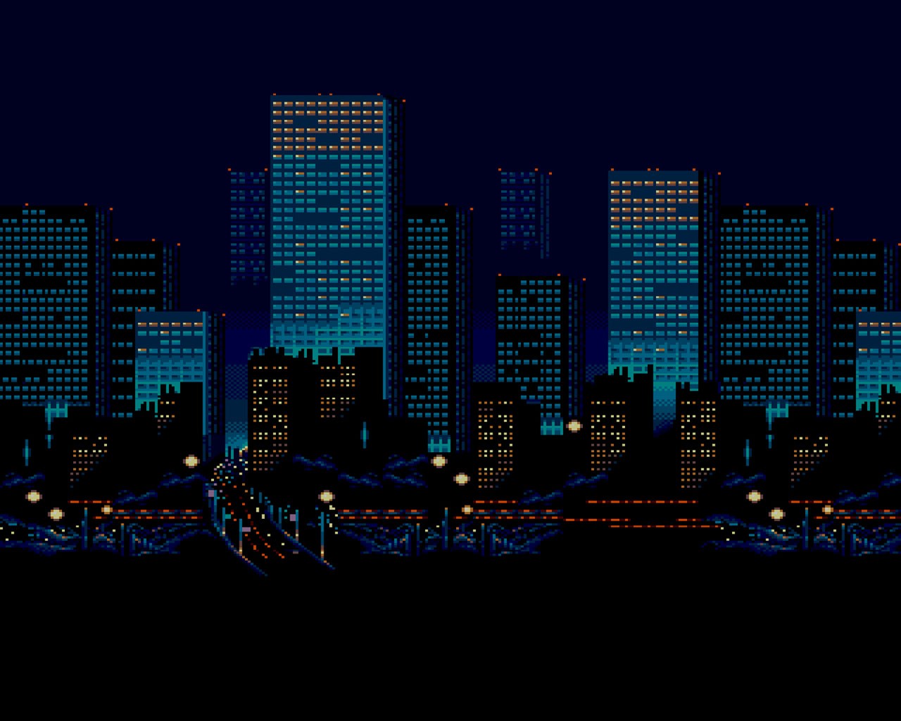 Night City lights PPT Backgrounds