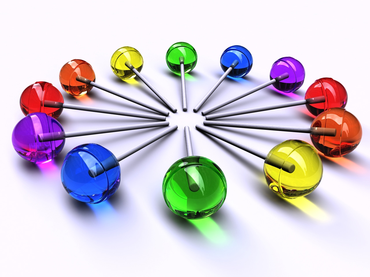 Rainbow Lollipops Circles PPT Backgrounds, Rainbow Lollipops Circles