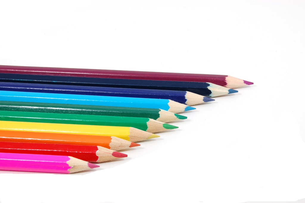 Some colorful crayons isolated PPT Backgrounds