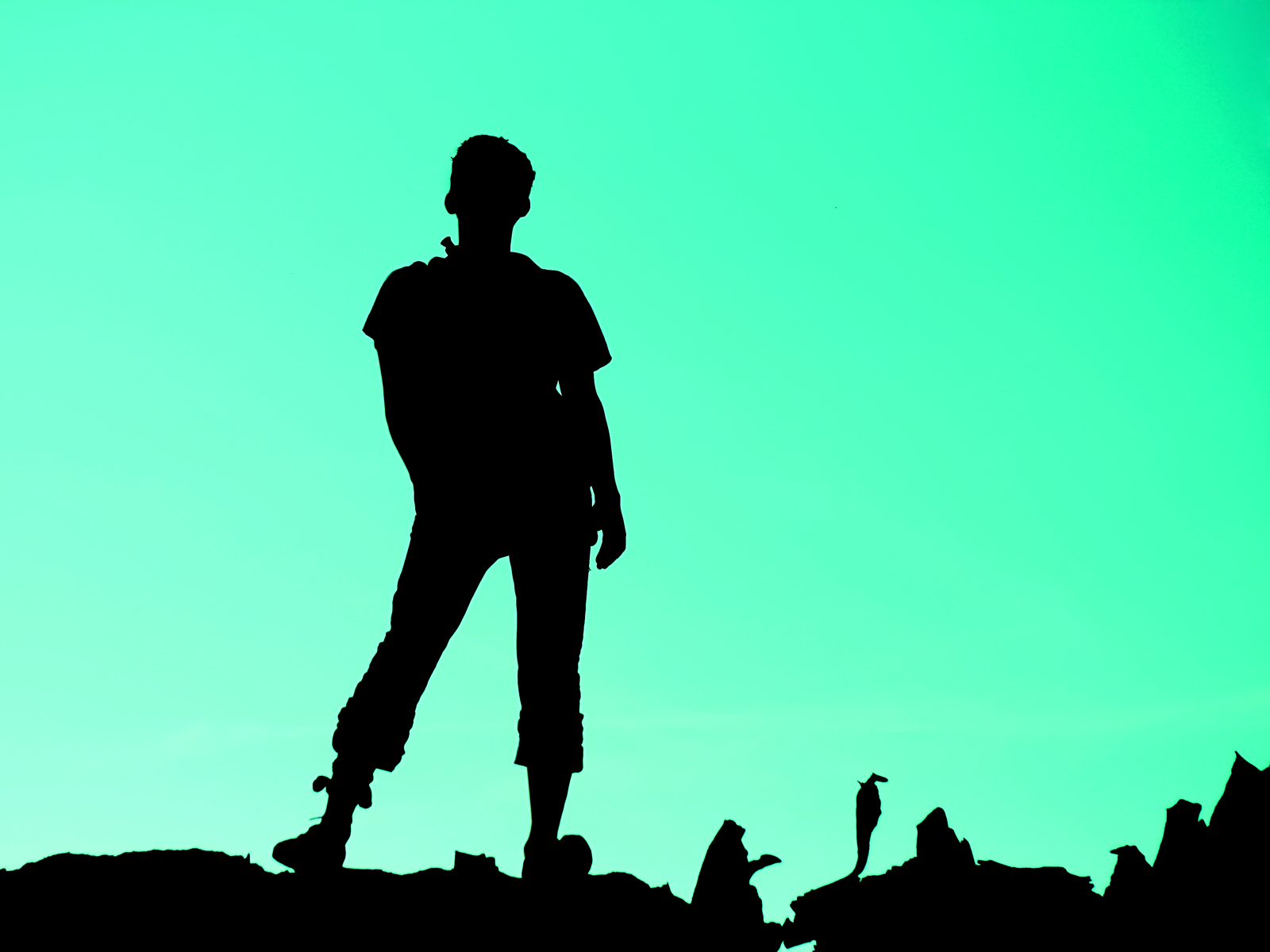 Stock Silhouette Person PPT Backgrounds