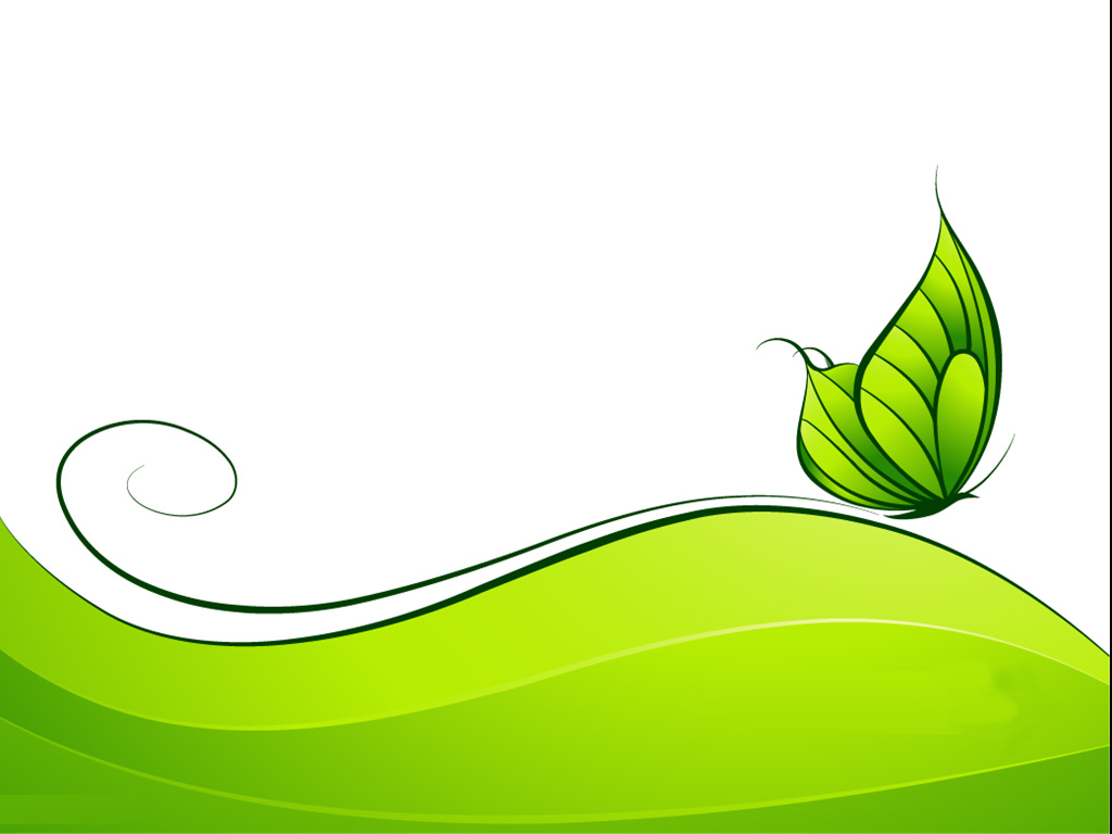 Green abstract design with butterfly PPT templates