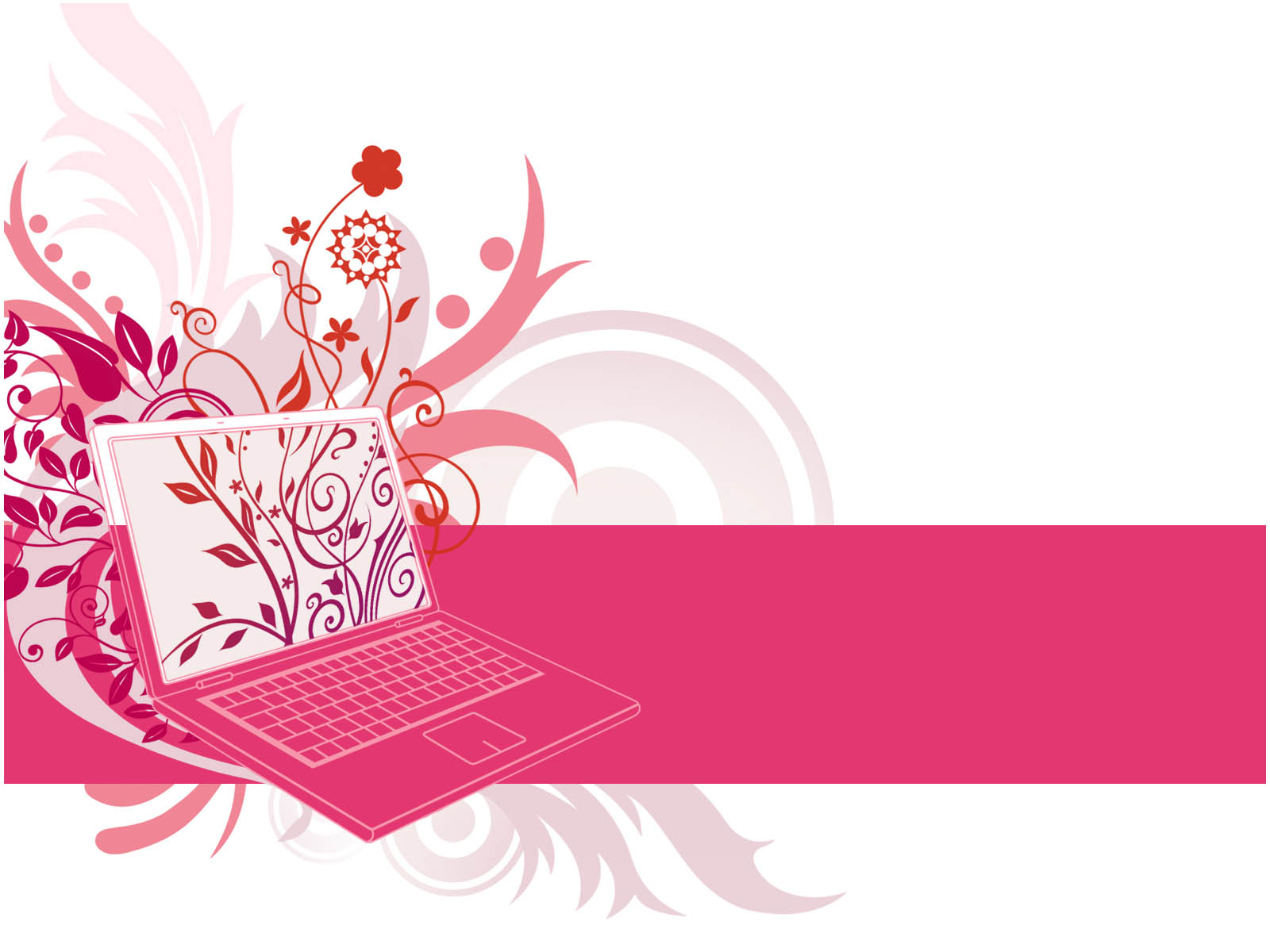 Free Floral Laptop powerpoint Template Template for Powerpoint Program