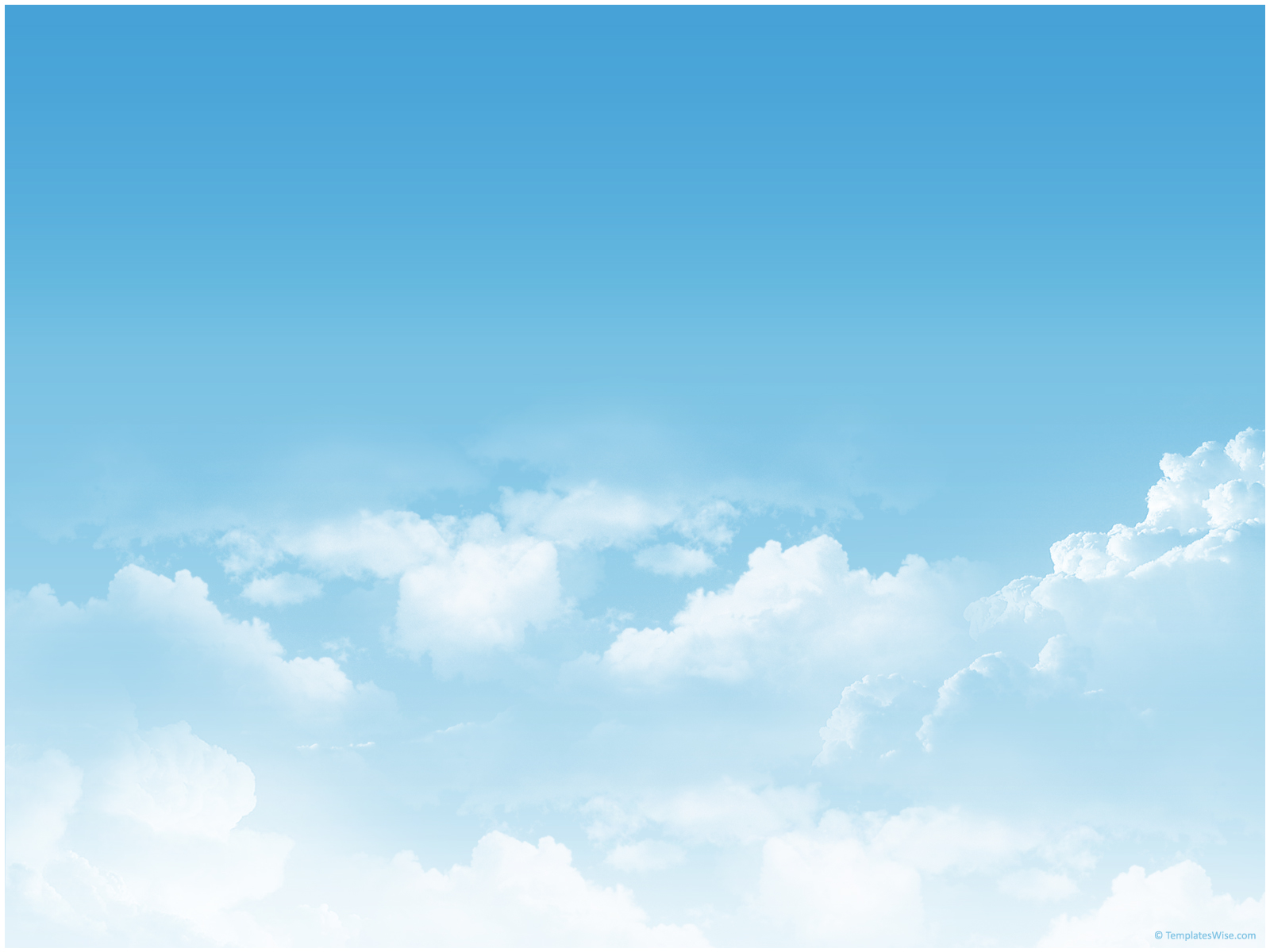 Free Sky Clouds PPT Template Template for Powerpoint Program