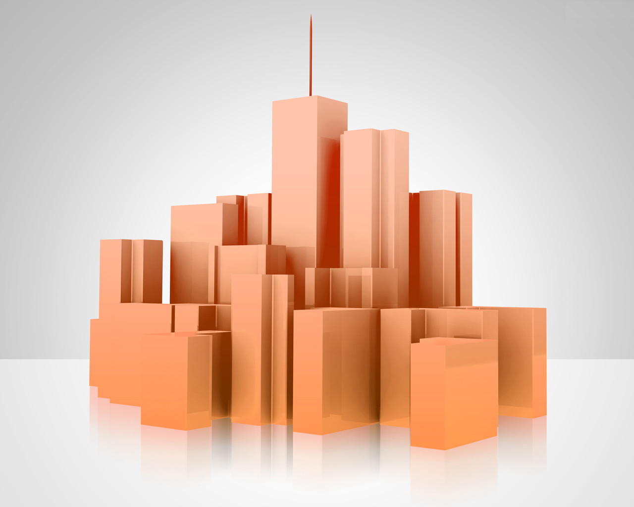 3D City Model PPT Backgrounds