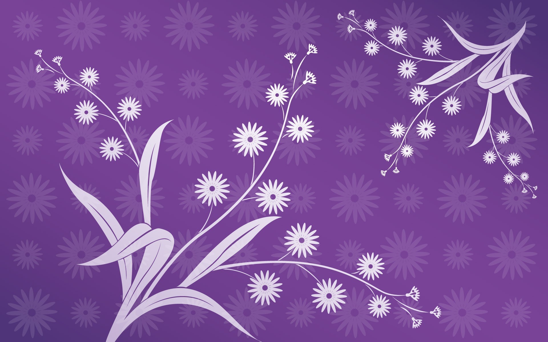 Purple floral design PPT Backgrounds