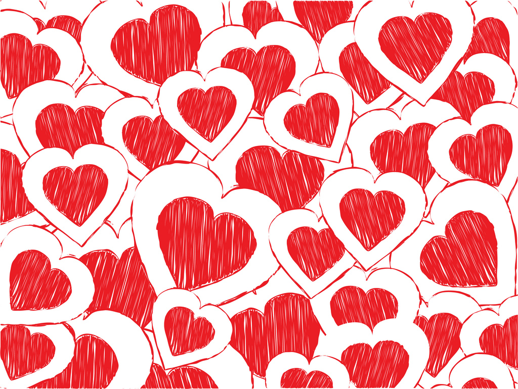 Red doodled valentine heart