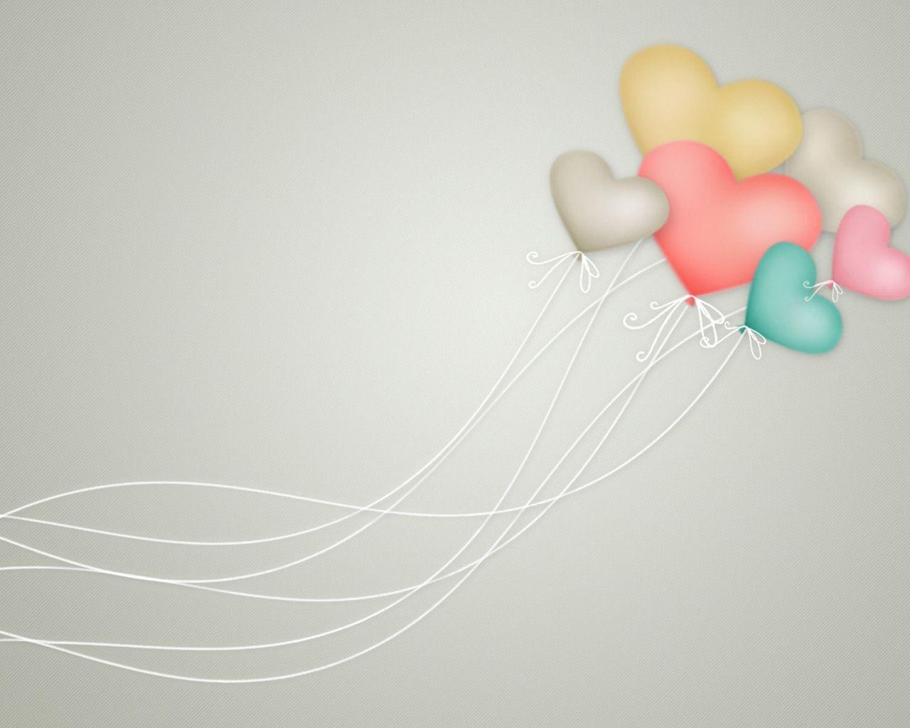 Balloons Heart of Love PPT Backgrounds