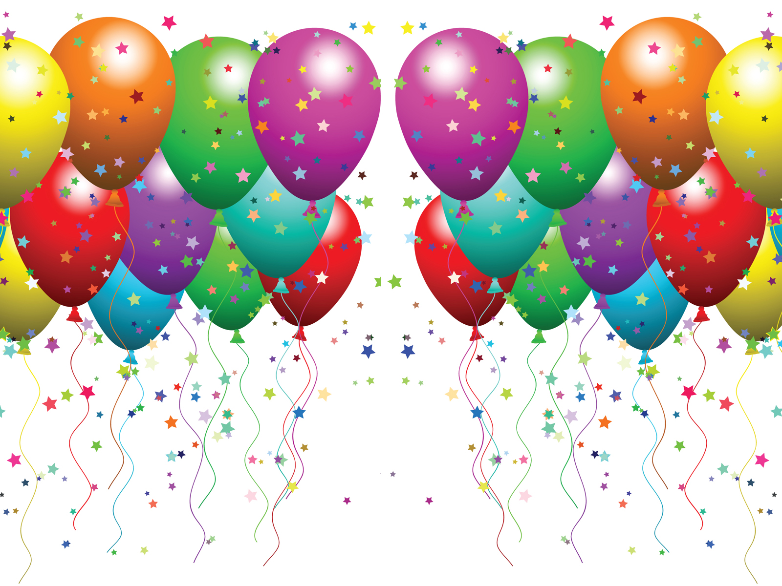 Balloons and confetti presentation PPT Backgrounds