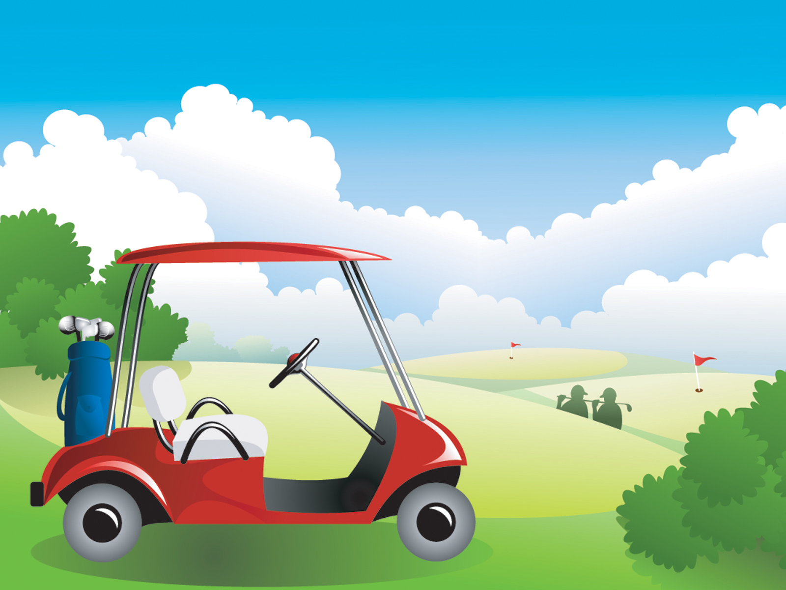 Blue Sky Golf Vector PPT Backgrounds