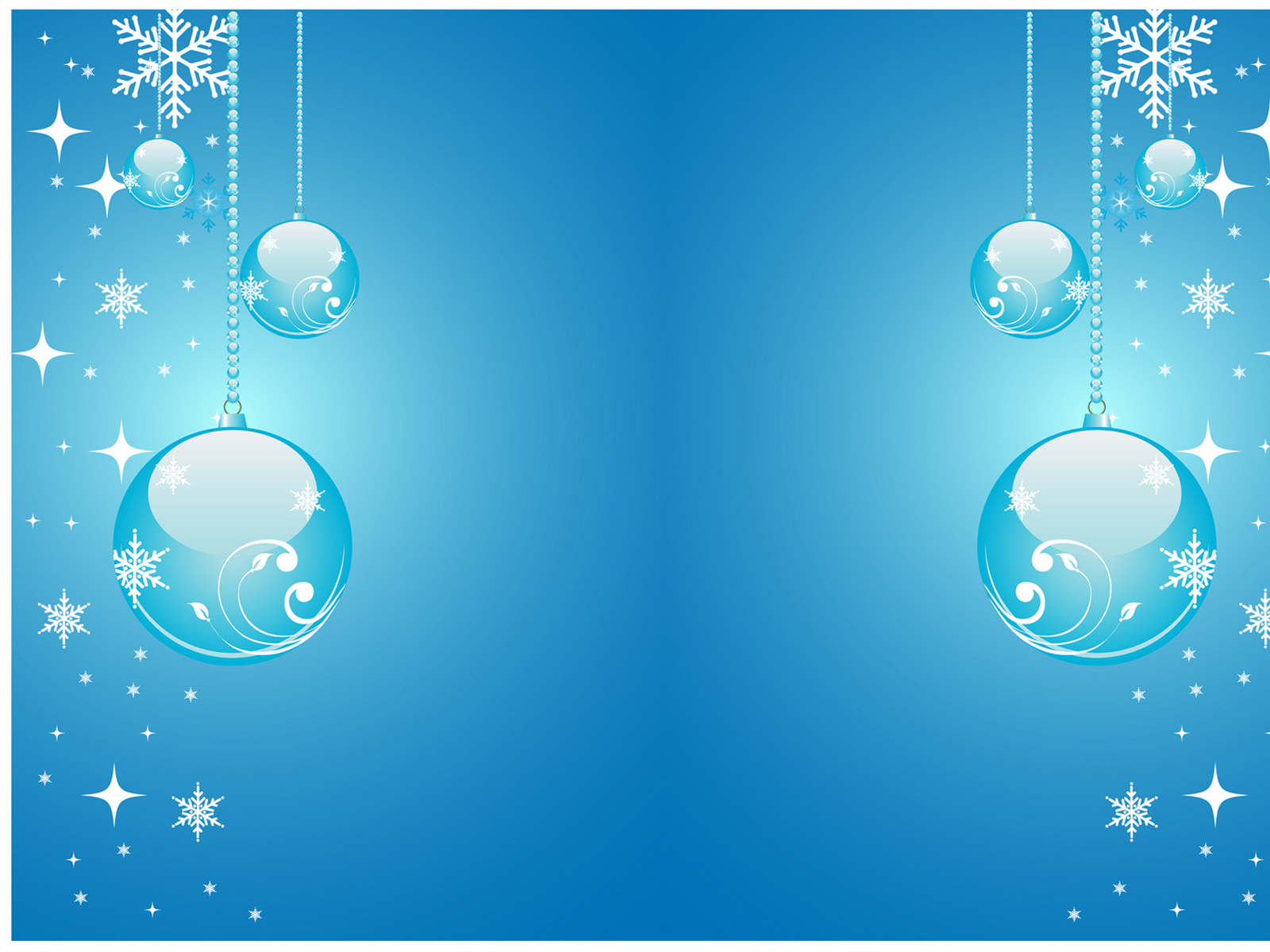 Christmas Stars and balls blue PPT Backgrounds