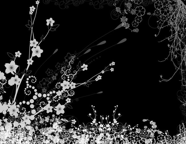 PPT Backgrounds Templates: Dark Flower PPT Background