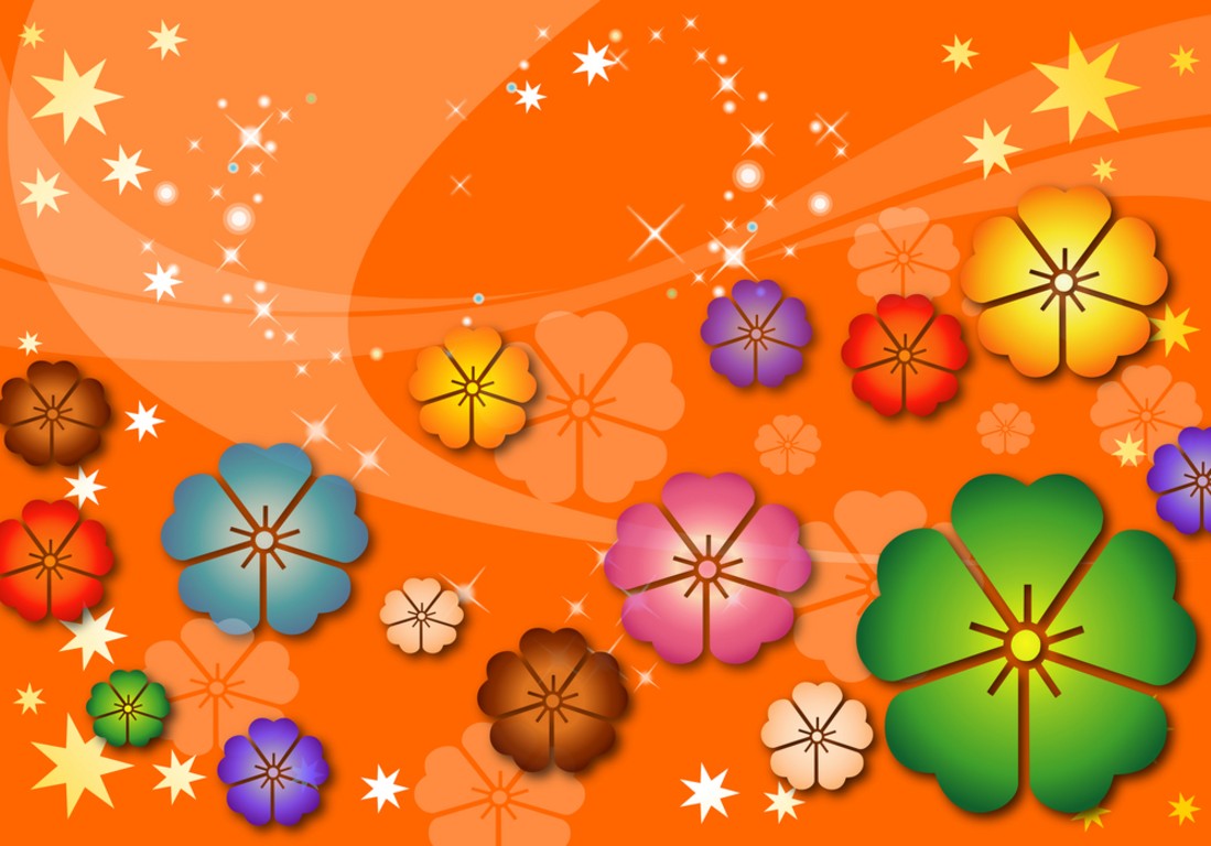 Flowers of Abstract Children PPT Backgrounds
