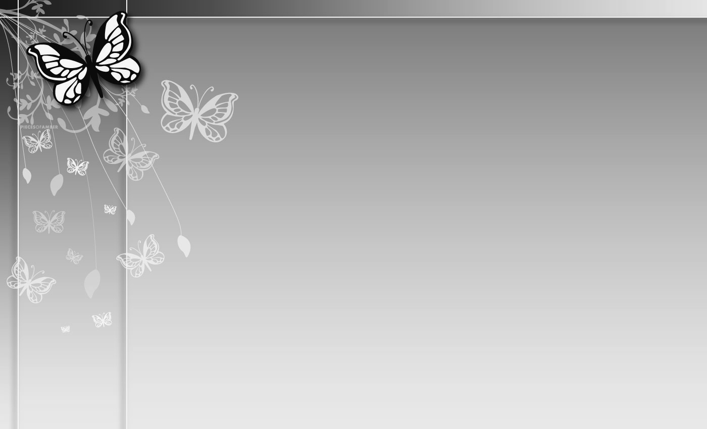 Grey Butterfly Flower PPT Backgrounds