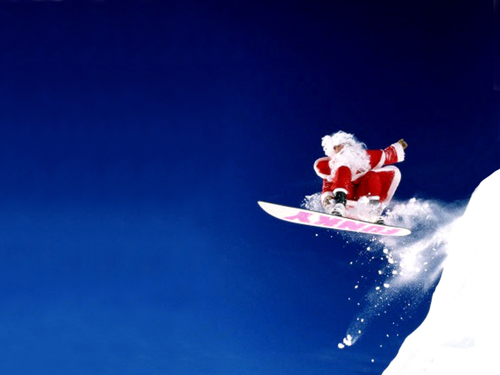 Jumping on Snowboarding PPT Backgrounds