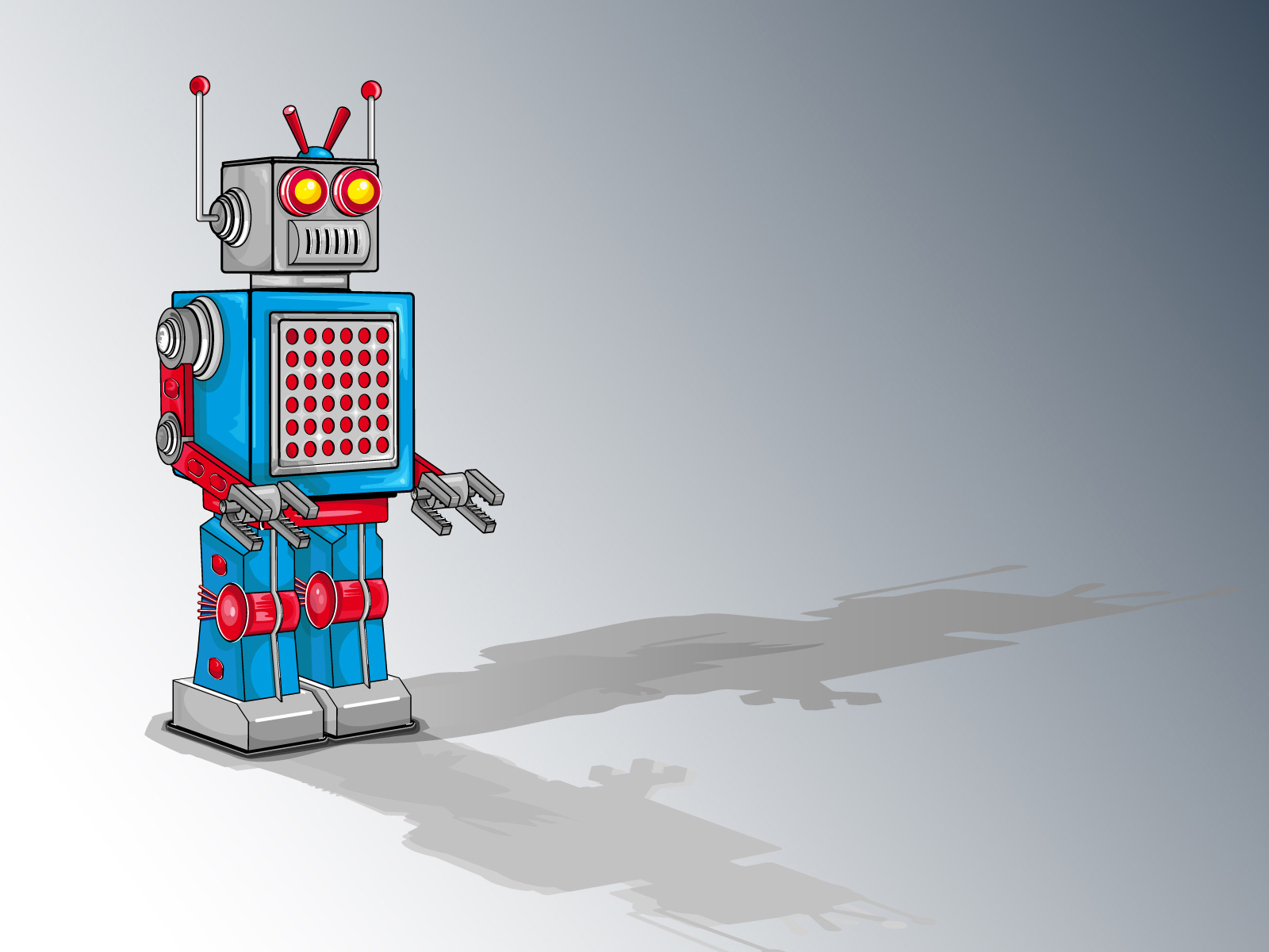 Red Blue Robot Machine PPT Backgrounds