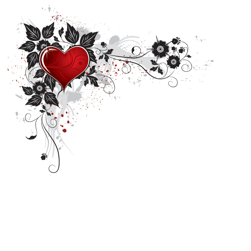 Red Heart Flower PPT Backgrounds