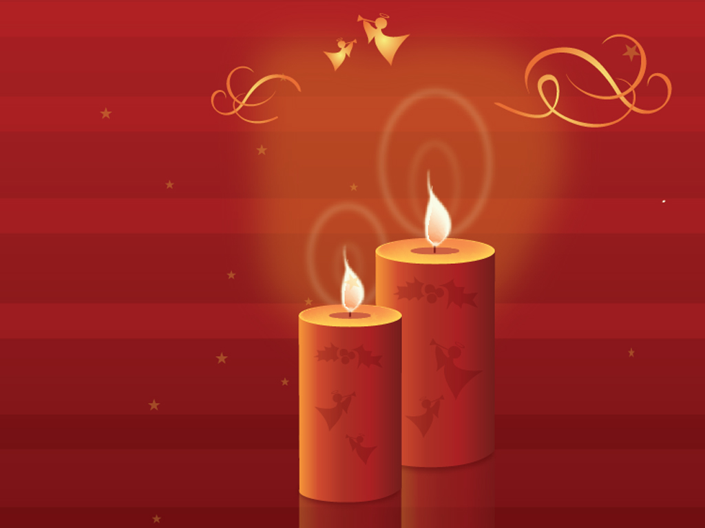 Shinning Christmas Candles PPT Backgrounds