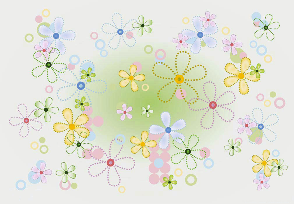 Stitch flowers PPT Backgrounds