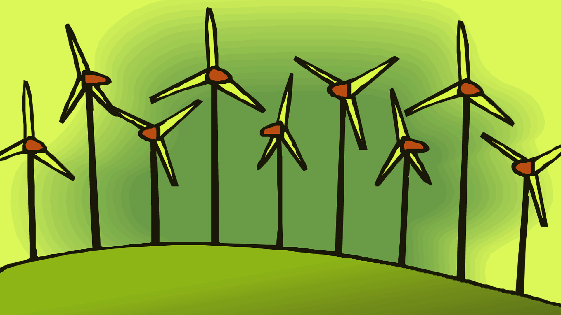 Green Turbines PPT Backgrounds