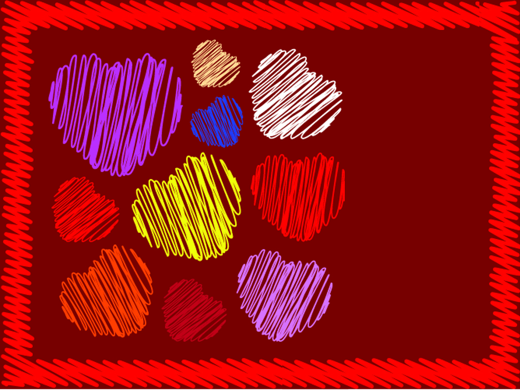 Valentines Scribbles Heart PPT Backgrounds
