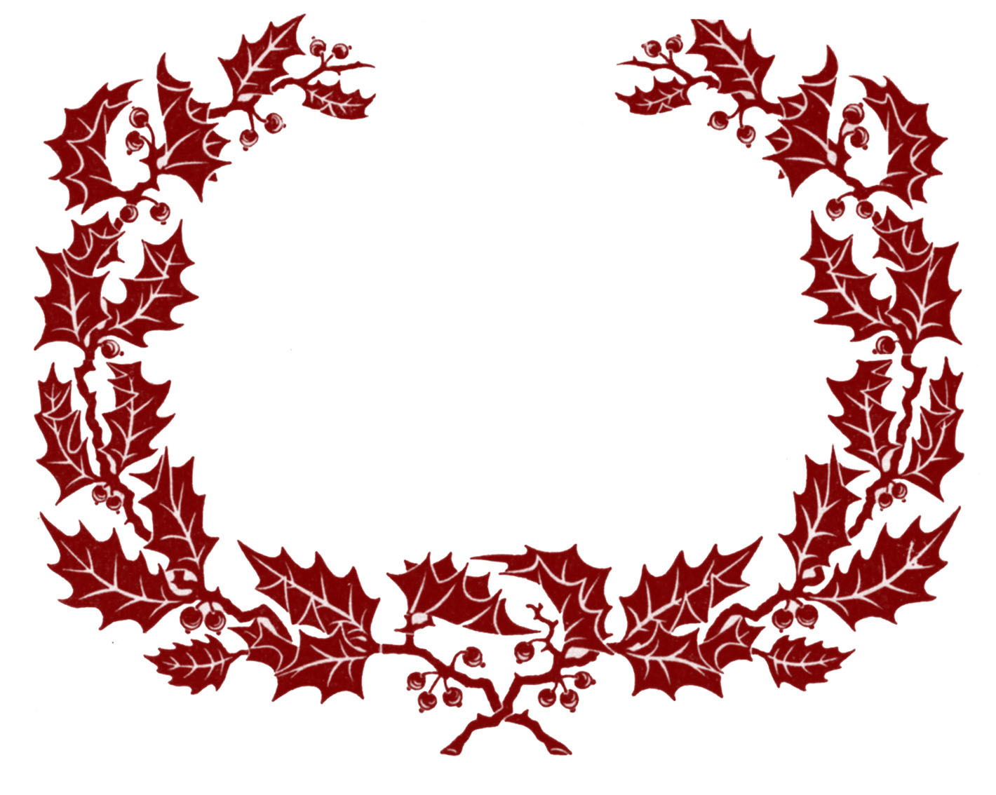 Wreath holly vintage image PPT Backgrounds