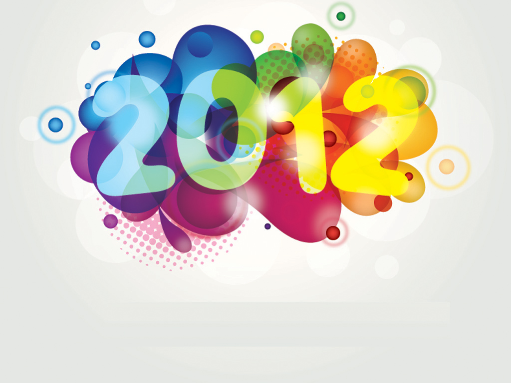 Colorful New Year 2012 PPT templates