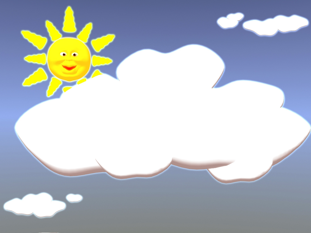 Fluffy clouds with sun PPT templates